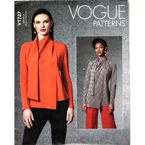 Vogue V1727 Misses 8 to 16 Asymmetrical Blouse Top Uncut Sewing Pattern